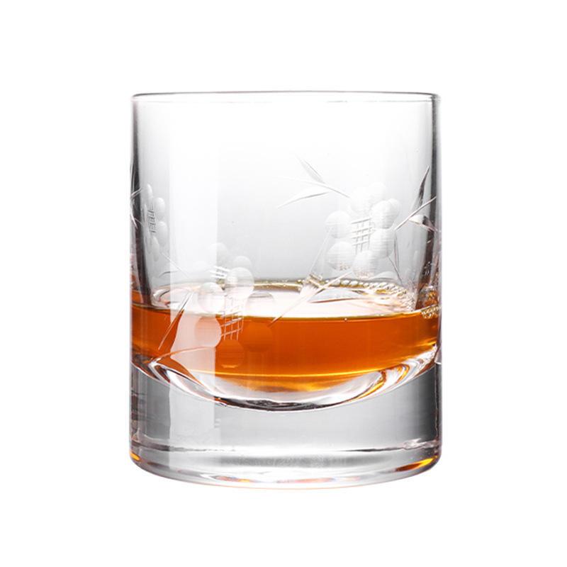 Thick-bottomed engraved whisky glasses, bar wine glasses, spirits glasses, high-end glasses, hand-engraved wholesale gifts, direct sales Item Picture
