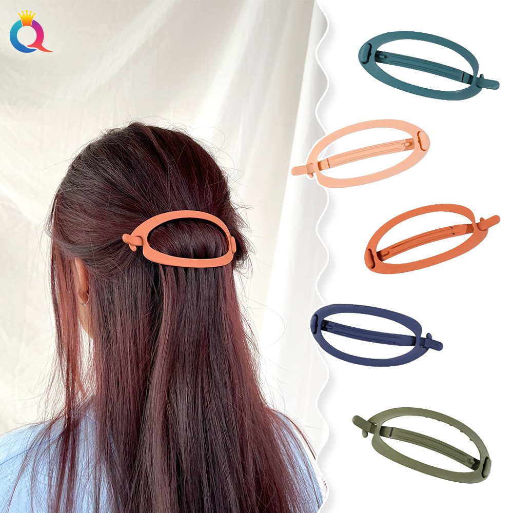 Qiyue Korean-style matte PC hair clips, coil hair clips, oval hair clips, sweet buckle clips, back of the head, hair accessories wholesale full figure
