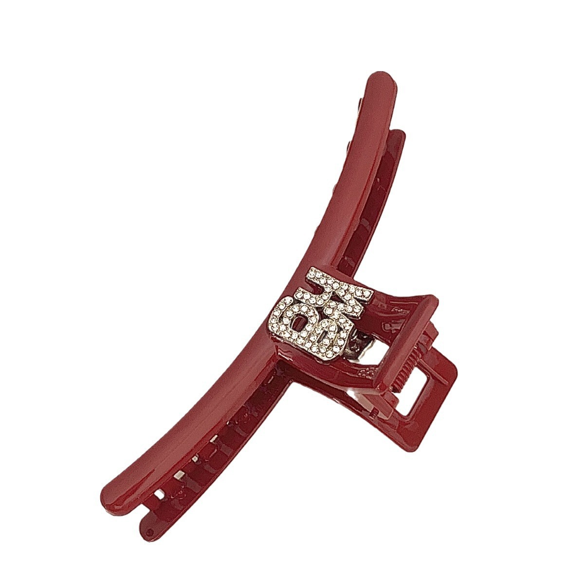Red letter hair clips for women's spring and summer, a unique and exquisite hair accessory with a high-end feel, and a small Chanel shark clip Item Picture