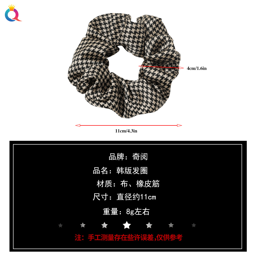 Qiyue Cross-border's new leopard print large intestine hair band silk satin fashion thousand bird pattern large intestine hair band satin hair band hair accessory Application Scenario