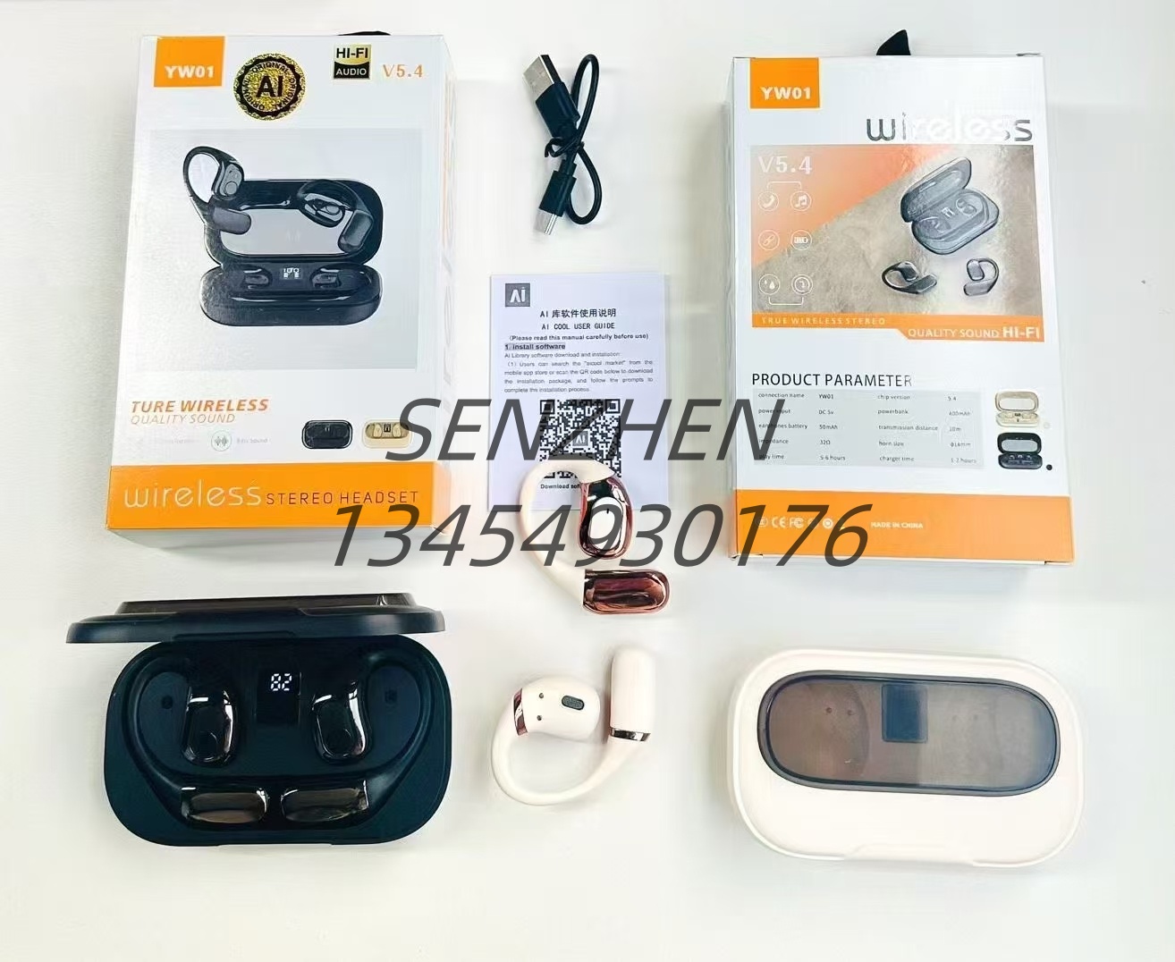 SENZHEN Bluetooth Headset YW01 with AI Translation details Picture