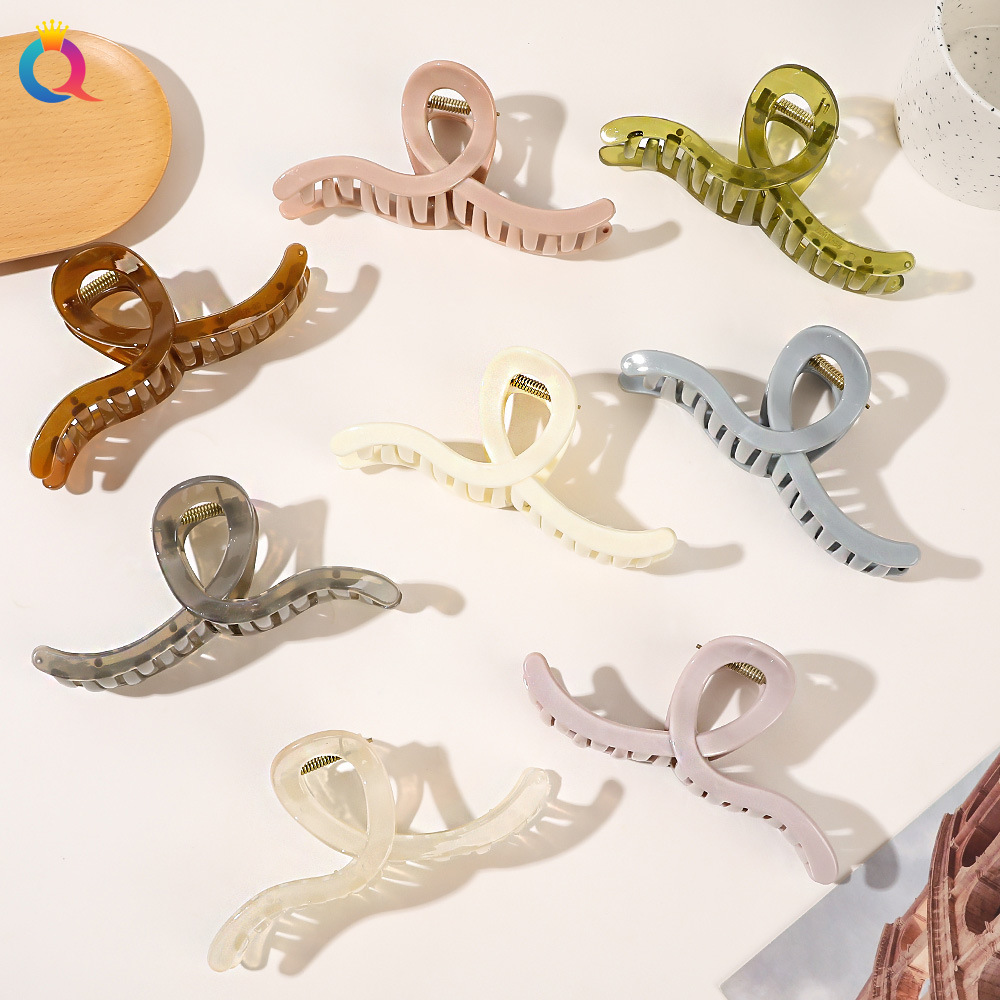 Qiyue Cross-border Creative cross-shaped hair clips, hairpin clips, simple and versatile shark clips, dopamine hair clips and hair accessories wholesale full figure