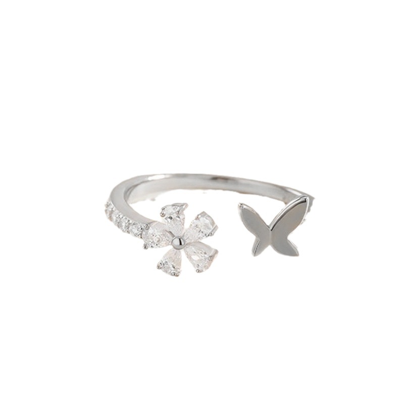 French-style gentle and elegant butterfly opening ring for women on Instagram, with a cold and light luxury niche design, adjustable index finger ring Item Picture