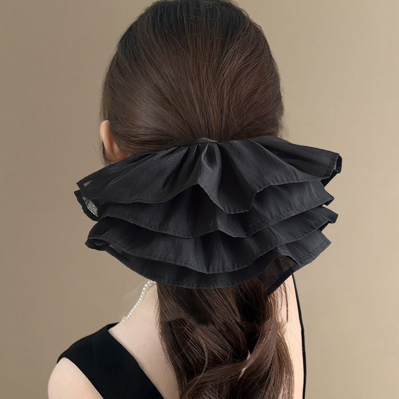 Extra-large lace large intestine hair band 2024 new style, elegant and stylish hair tie, hair tie with floral hair, high-end look for women, ponytail Application Scenario