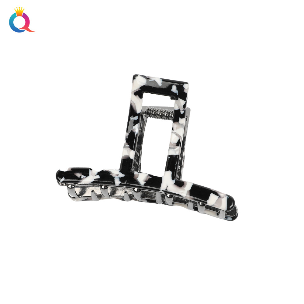 Wholesale of Qiyue metal acetic acid hair clips, hairpin clips, cross back of the head, shark clip headwear, tail number processing Item Picture