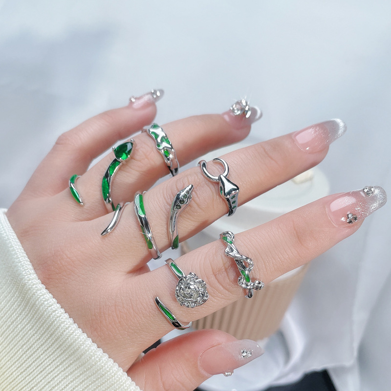 The ins cold trend design snake-shaped opening ring exudes a sweet and cool feminine charm, is versatile and high-end, and is a light luxury index ring Application Scenario