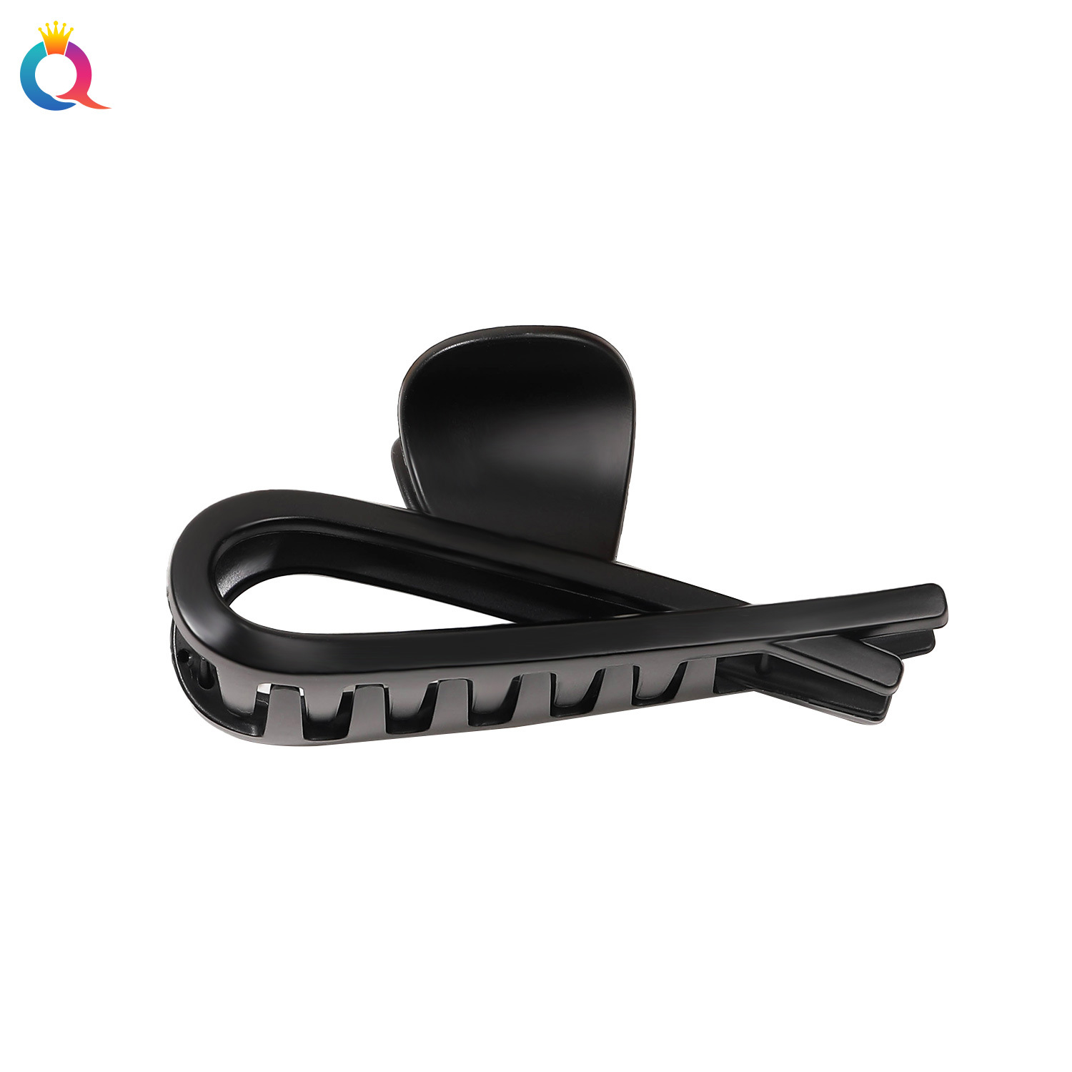Wholesale of Qiyue retro tortoiseshell matte grappling clips for women with a high-end shark clip and a large back head bun hair clip Item Picture