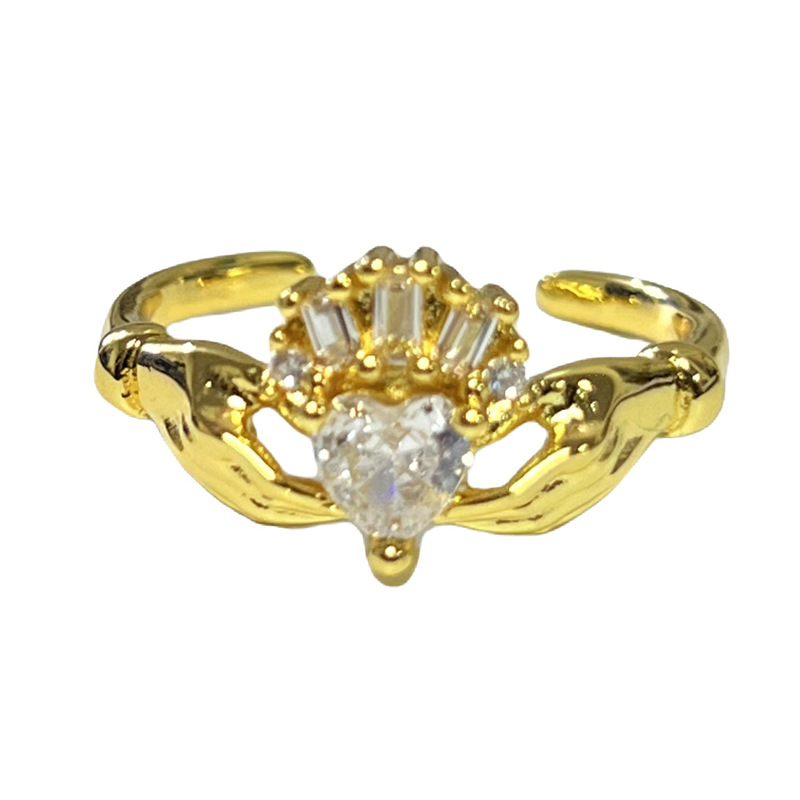 A new cross-border bestseller, a light luxury ring with a crown, a women's lace egg noodle, a niche and fun, versatile crab ring trend Item Picture