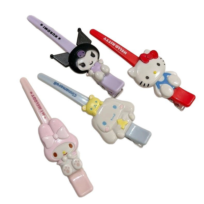 Cartoon Hello Kitty Sanrio hair clips, large side bangs clips, new sweet broken hair duckbill clips, hair clips and hair accessories Item Picture
