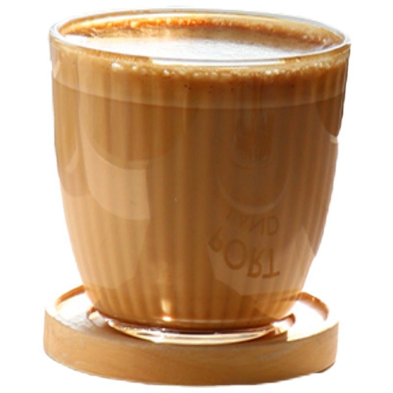 Retro striped glass cups, American lattes, iced coffee cups, cold brew cups and mocha classic cups from the Instagrammable coffee shop Item Picture