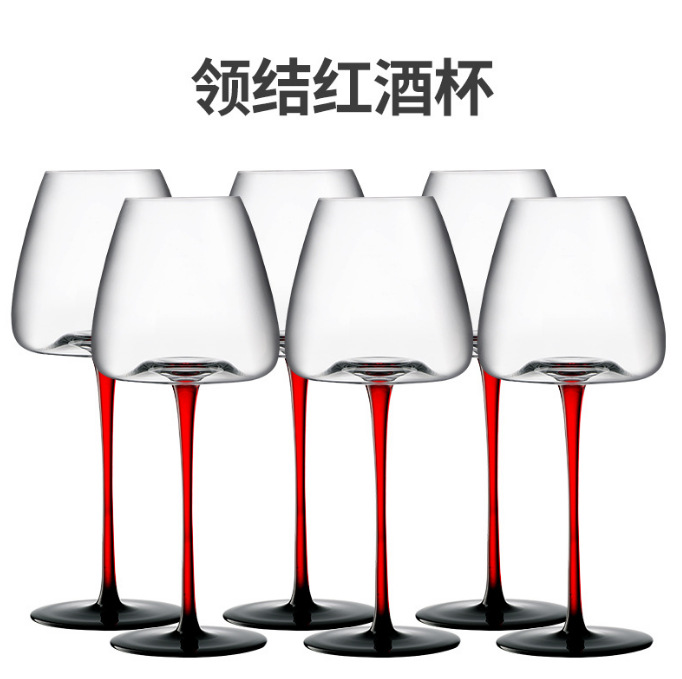 Factory direct-fired cold-cut red wine glasses, crystal wine glasses, Burgundy glasses, red bow tie, goblets, logo Application Scenario