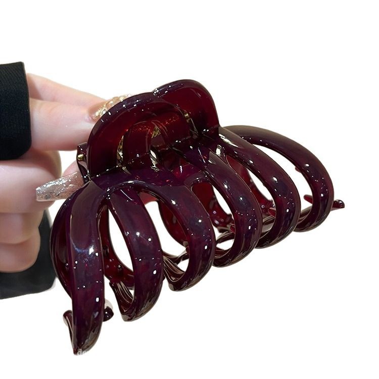 Super powerful Grab ~ Pumpkin grab clip, large hair volume, Shark clip, 2025 new style, high-end look, back of the head updo hair clip Item Picture