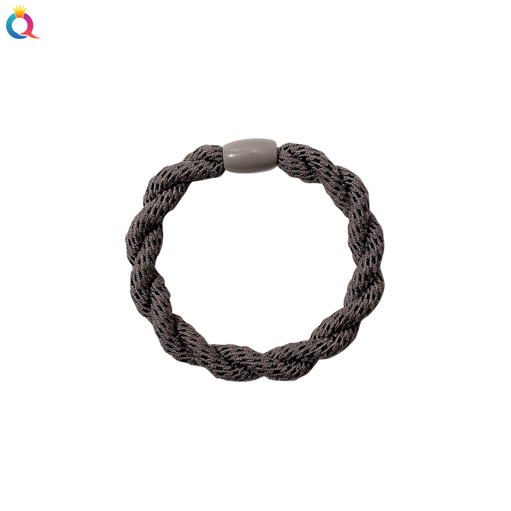 Qiyue Korean braided hair ties, simple hair accessories, high-elasticity basic thick rubber band hair bands Item Picture