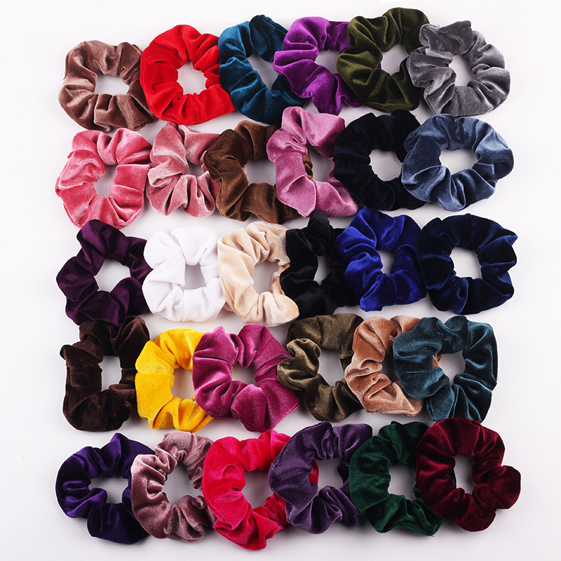 Qiyue Amazon Fashion Hair Band 46-color velvet Velvet Large Intestine Hair Band and hair accessory manufacturer full figure