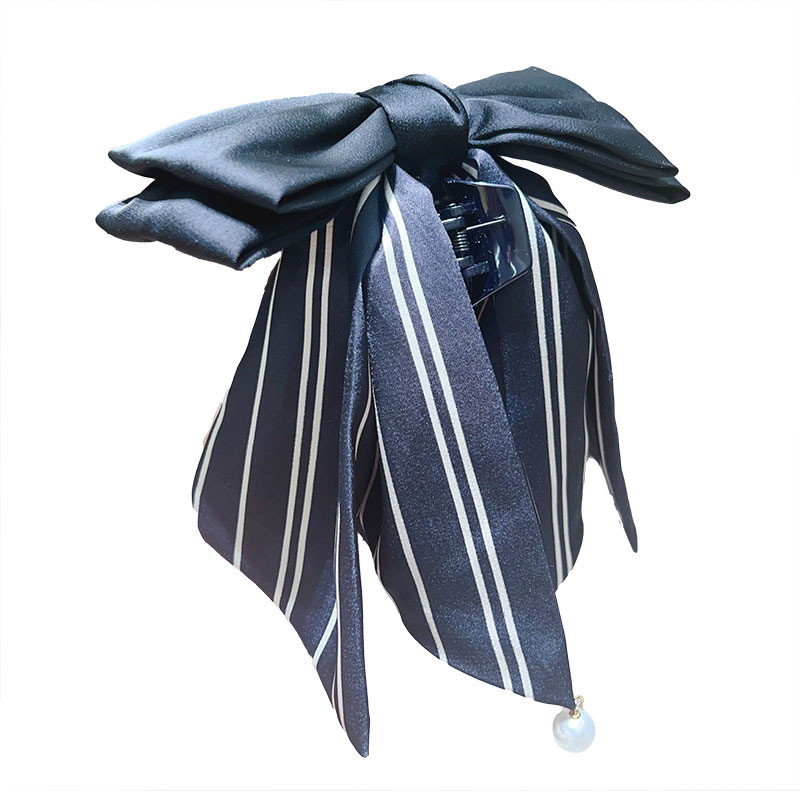 The new bow clip, with a high-end look at the back of the head and a stylish striped ponytail clip, is a versatile semi-tied hair accessory Item Picture