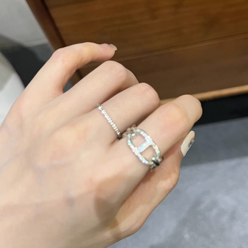 Light luxury, niche, simple and high-end style, individual open ring, women's Instagram cold style fashionable index finger ring, elegant ring details Picture