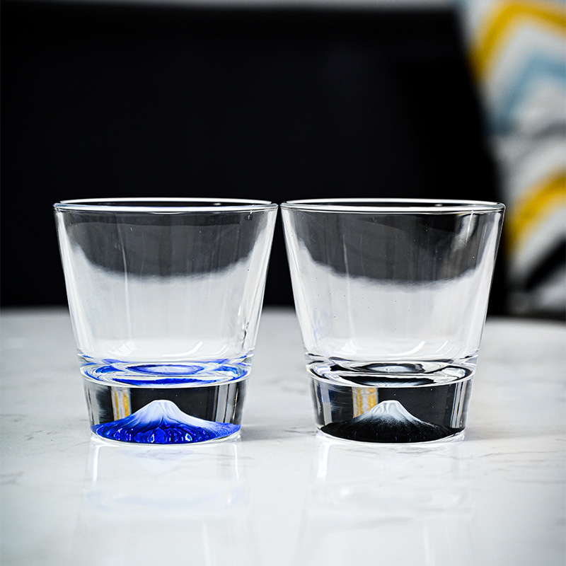 Wholesale of Japanese Fuji Mountain cups, snow Mountain cups, glass cups, household whisky cups, spirits cups, cherry blossom and iceberg cups, water cups Application Scenario