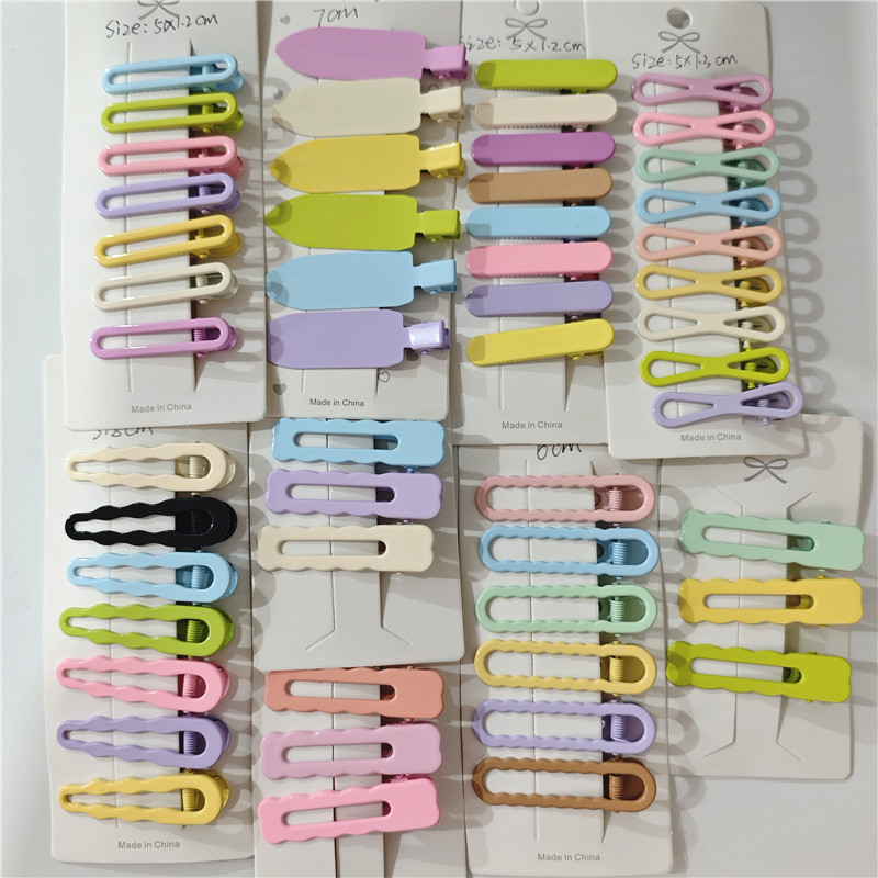 Baked paint seamless hair clips, children's hair accessories, headwear, ins high-end style, back of the head, side bangs clips, diy hair clips details Picture