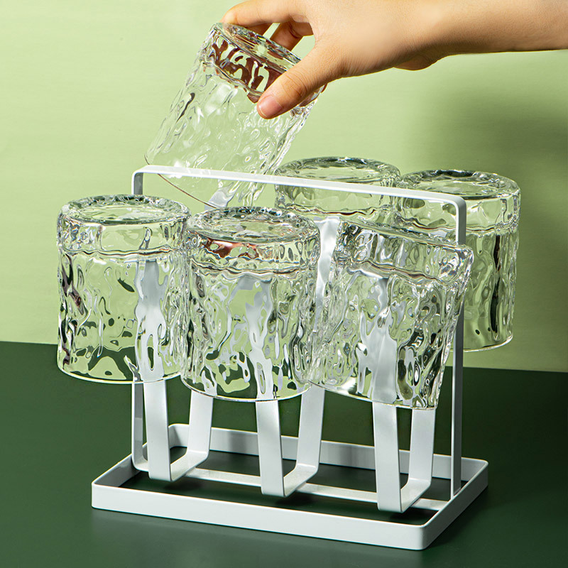 Collect handcrafted Japanese hammer-patterned wine glasses, whisky glasses, home creative beer glasses, and high-end glass glasses details Picture