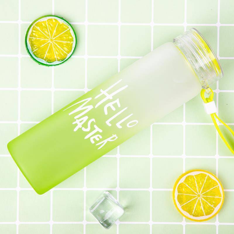 Creative seven-color cups, gradient frosted water cups, glass cups, promotional gift cups, printed advertising cups, and printed logos full figure