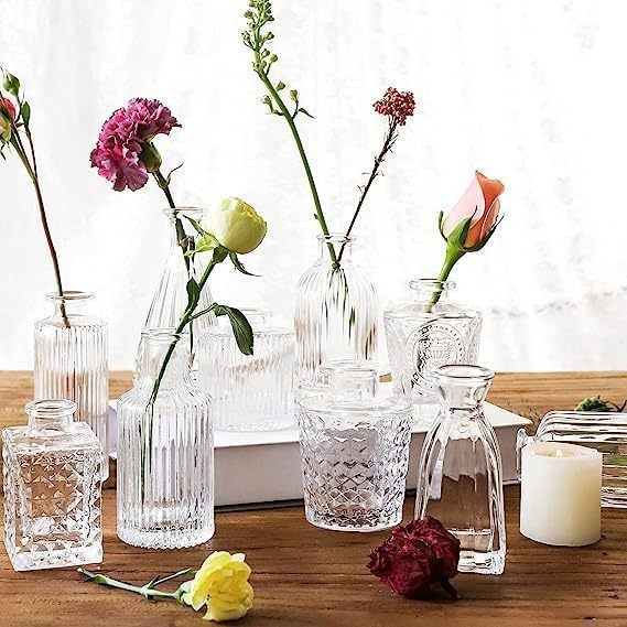 Wholesale manufacturer of exquisite Nordic glass vases, water-cultivated fresh flower decorative mini small vases, high-end flower vase ornaments details Picture