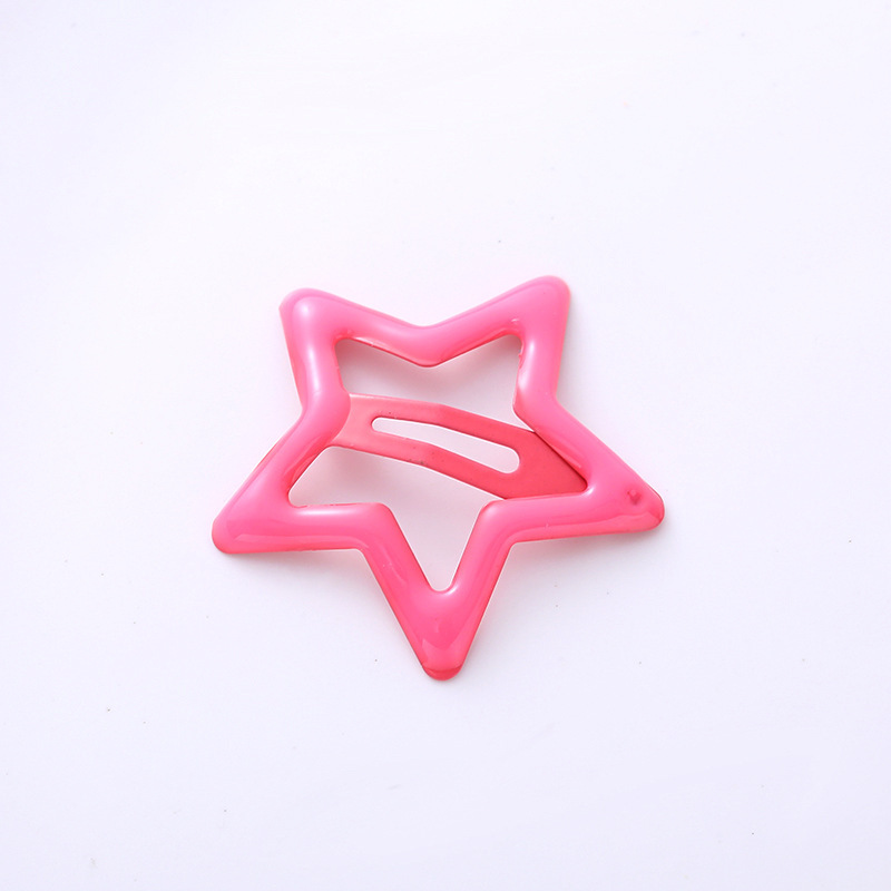 Dopamine hair clips, children's bangs hair clippers, colorful ins five-pointed star BB clips, y2k star hair clips Item Picture