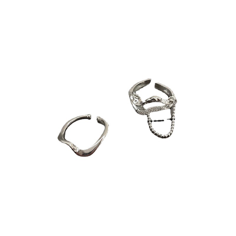 Double-layer opening Mobius strip zircon ring, women's exquisite plain ring, niche and unique stacked index finger ring trend Item Picture
