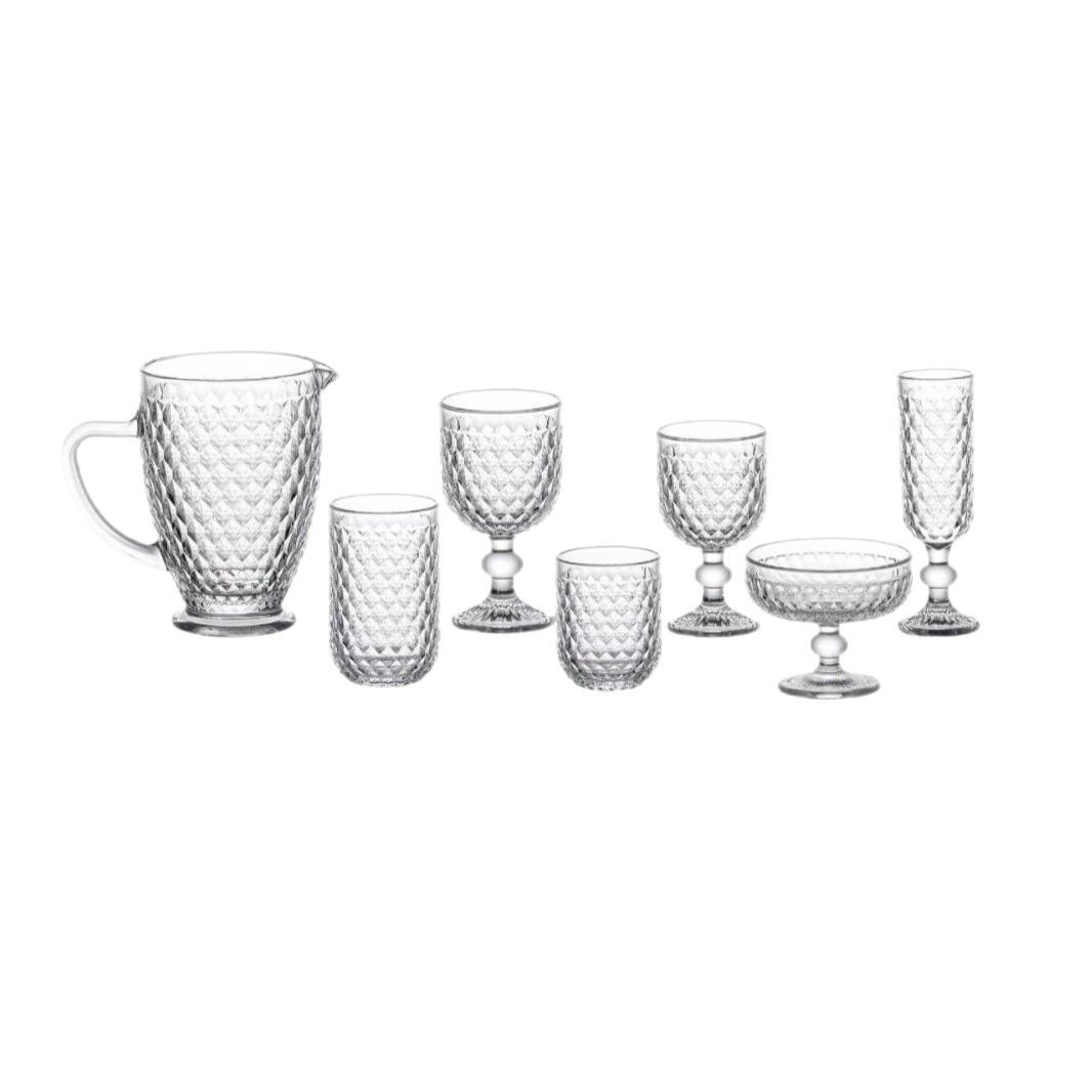 Factory direct sales of European-style crystal diamond original color glass cups, wine glasses, champagne cups, ice cream bowls, hotel household utensils Item Picture