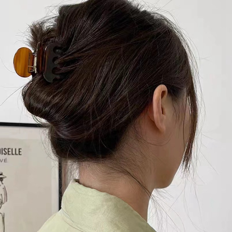 Small acetate scratch-clip women's hair accessory, summer high-end, exquisite ponytail hair clip, retro acetate shark clip hair clip Specification drawing