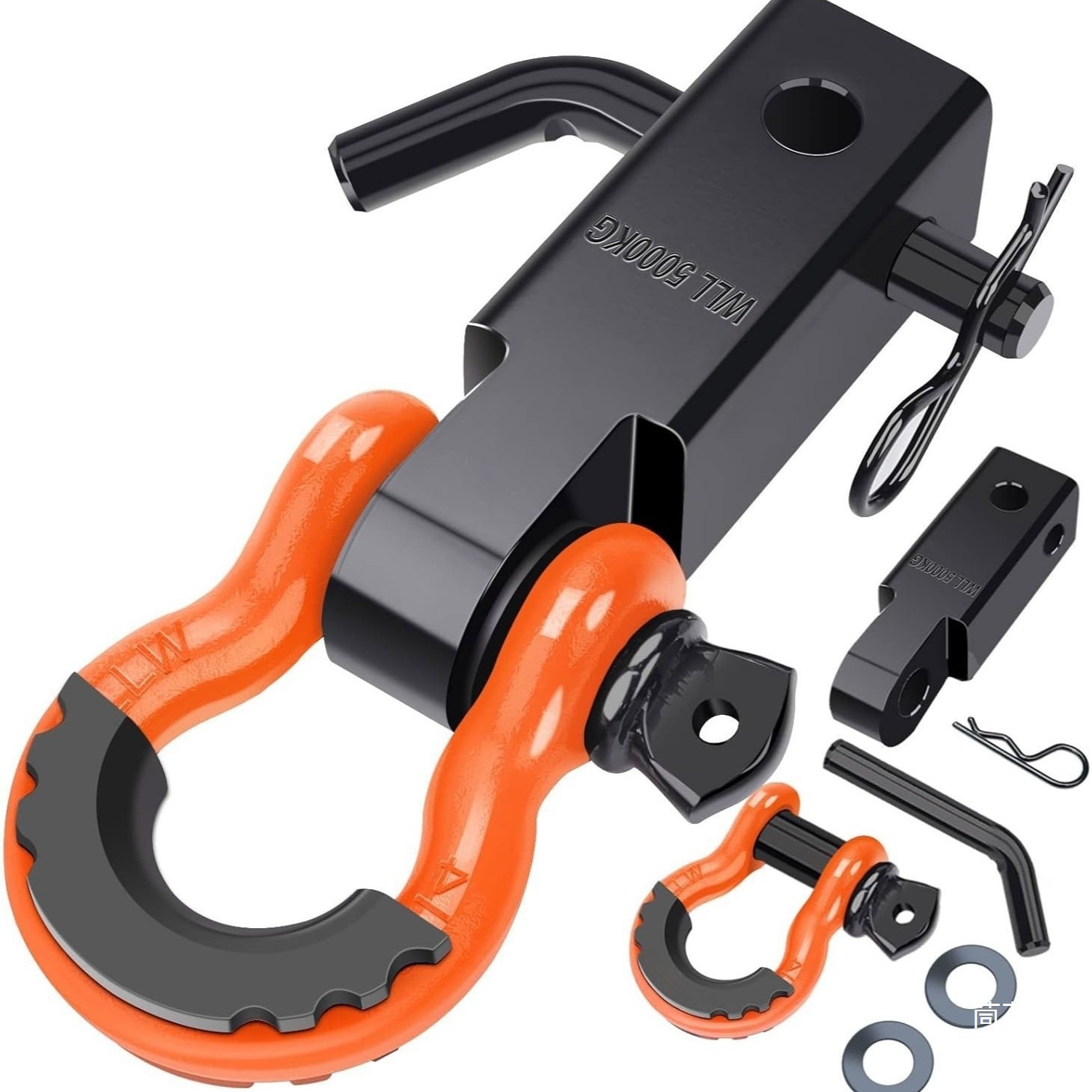 The square-mouthed trailer arm is thickened with carbon steel, towing a 4.75-ton girder off-road vehicle rear-end rescue hook to tow the rear of the vehicle Specification drawing