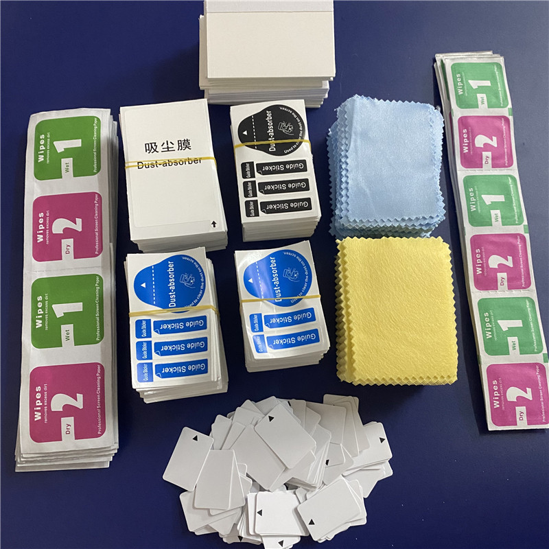 Dust removal film set, tempered glass film, alcohol bag, three-piece set, dry and wet alcohol cotton bag, film application auxiliary tool kit Application Scenario