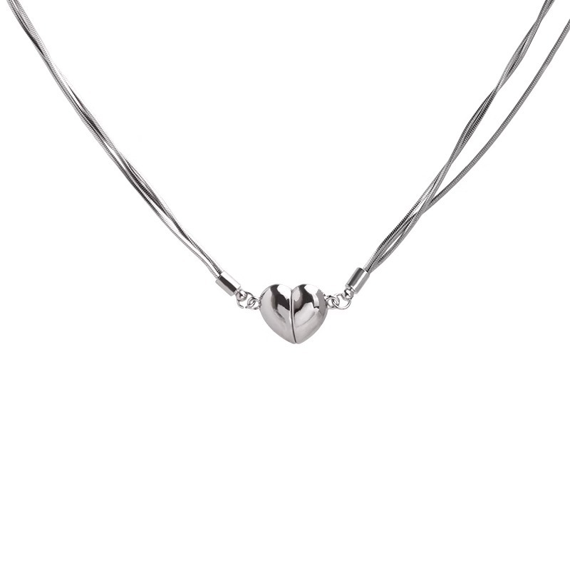 Love magnetic multi-layer necklace for women, 2023 new style, trendy and light luxury, snake bone chain, sweet and cool, hot girl collarbone chain Item Picture