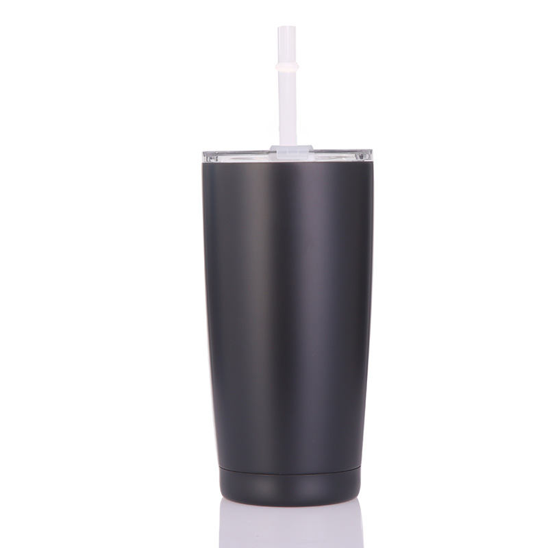 Creative car cup, cross-border stainless steel vacuum straw cup, straight cup, gift insulated cup, customized logo Item Picture
