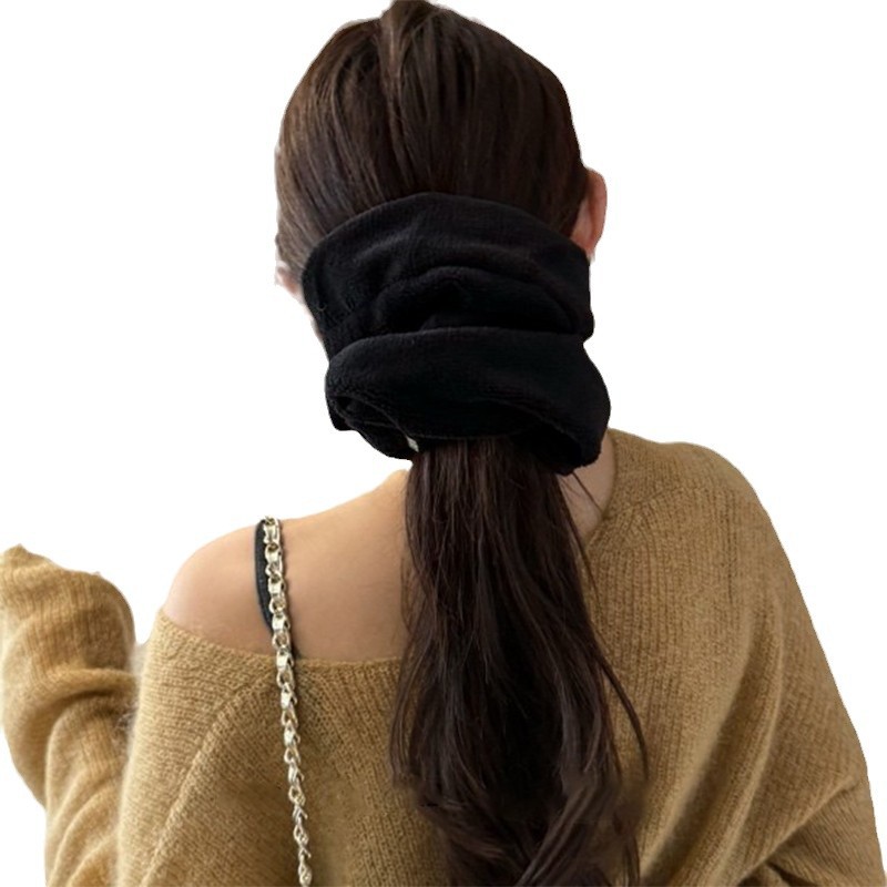 Extra-large towel hair tie, dry hair, large intestine hair tie, simple and elegant feminine style, spring and summer bun hair with plush face wash headwear Item Picture