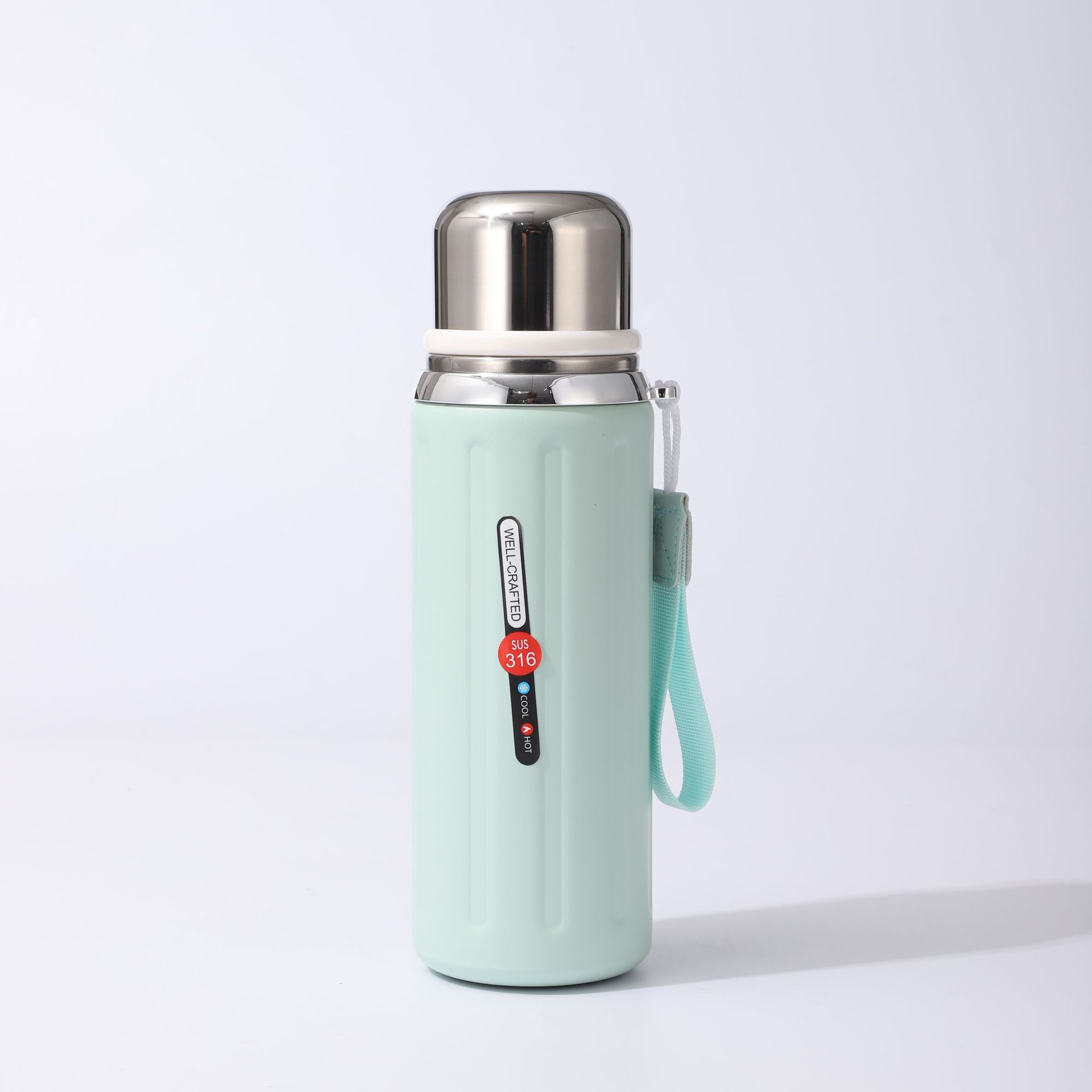 New large-capacity insulated cup, 316 stainless steel tea-water separation insulated pot, outdoor portable sports water cup Specification drawing