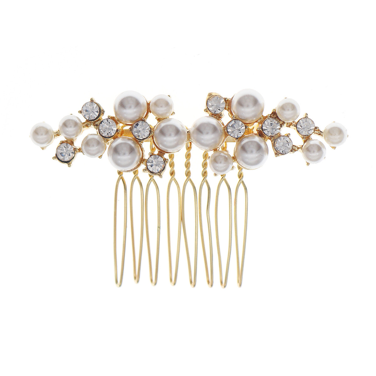Bride's accessories: Simple hair accessories, luxurious rhinestones, handcrafted updo, metal comb, Xiuhe ancient-style catwalk, pearl comb Item Picture