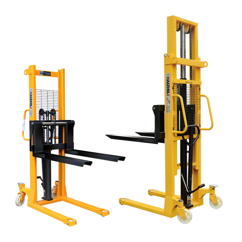 Hai Zhi Li Factory has manual hydraulic stackers, loading and unloading lift stackers, and small lifting and handling forklifts in stock Item Picture
