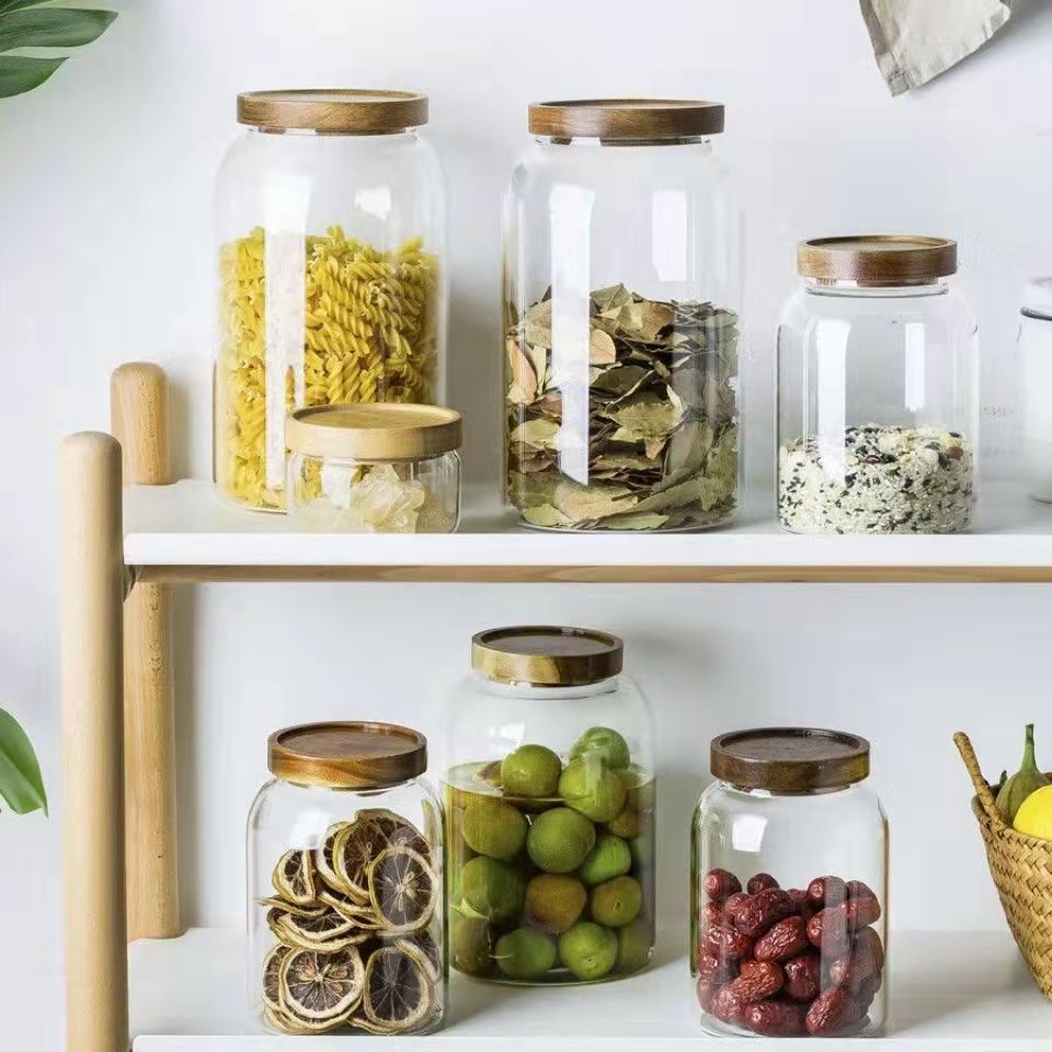 Dried tangerine peel tea cans, high borosilicate thickened cans, special sealed cans for acacia wood, storage cans for dried fruits and grains, and packaging full figure
