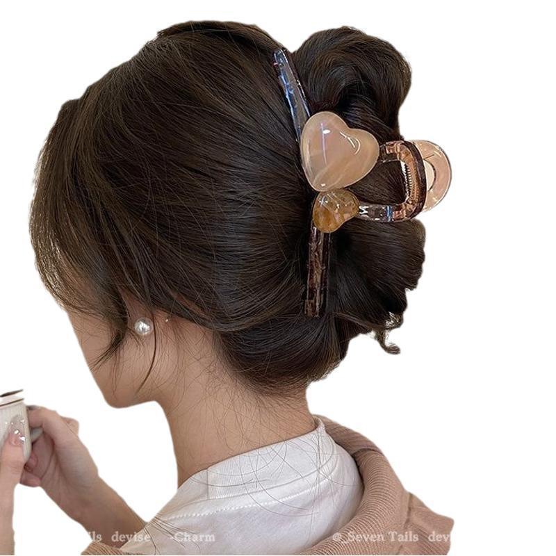 New Korean-style spring and summer hair grabber with a high-end feel, large hair volume, shark clip, women's back head hair grabber Item Picture