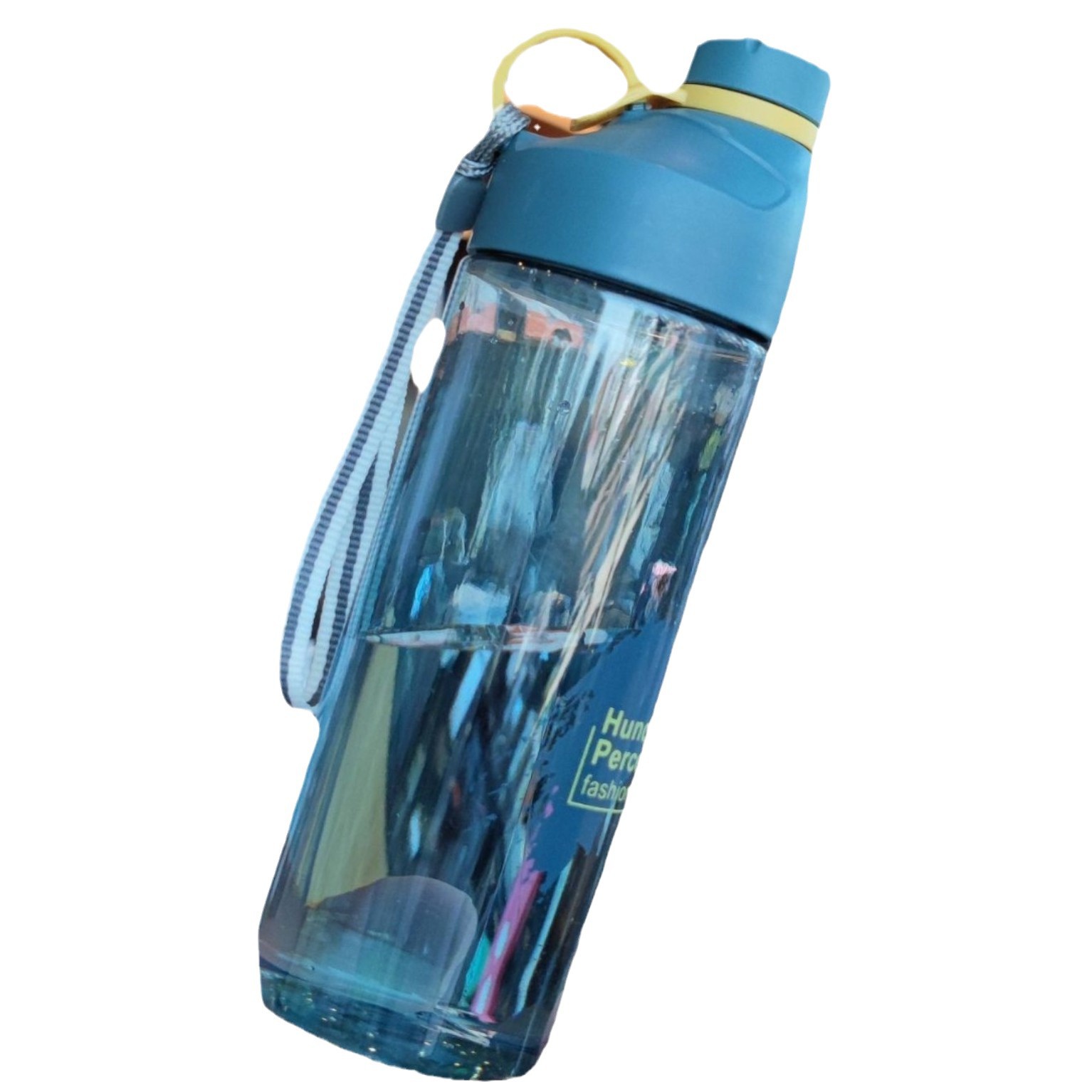 Summer fresh and convenient plastic space cup with a carrying rope, simple and direct drinking for adults, outdoor sports, backpack travel water cup Item Picture
