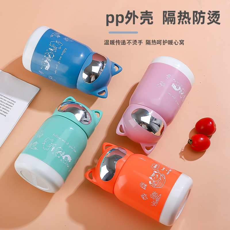 Creative Maneki Neko cartoon water cup, glass water cup, ground promotion small gift cup, double-layer advertising glass cup, internet-famous water cup details Picture