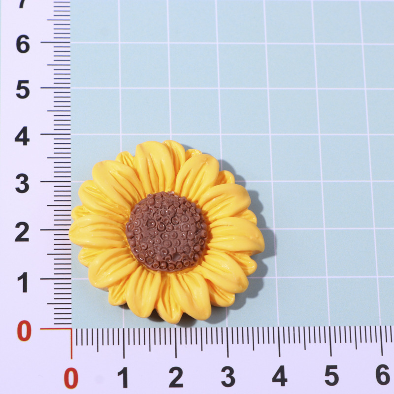 Large sunflower resin accessories, flower diy hair band accessories, earrings, cups, storage boxes, decorative materials details Picture