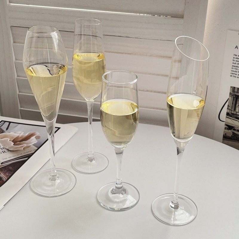 French Instagram blogger's tall champagne glass, sparkling sweet wine glass, romantic and ritualistic wine glass cocktail glass Specification drawing