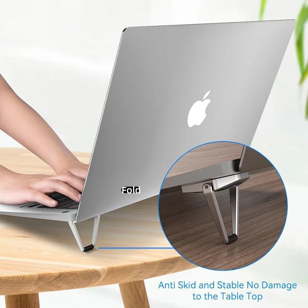 Cross-border computer stand, notebook height-raising stand, aluminum alloy shield, computer desktop foldable and liftable stand Specification drawing