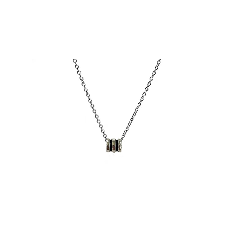Black cylindrical geometric waist necklace for women, simple and versatile collarbone chain, short pendant popular on Instagram Item Picture