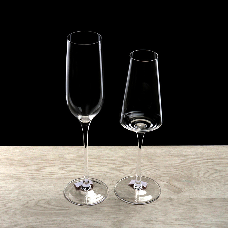 Home crystal champagne glass, wedding tall glass, creative straight sweet sparkling wine glass, wedding business, pair glass clearance details Picture