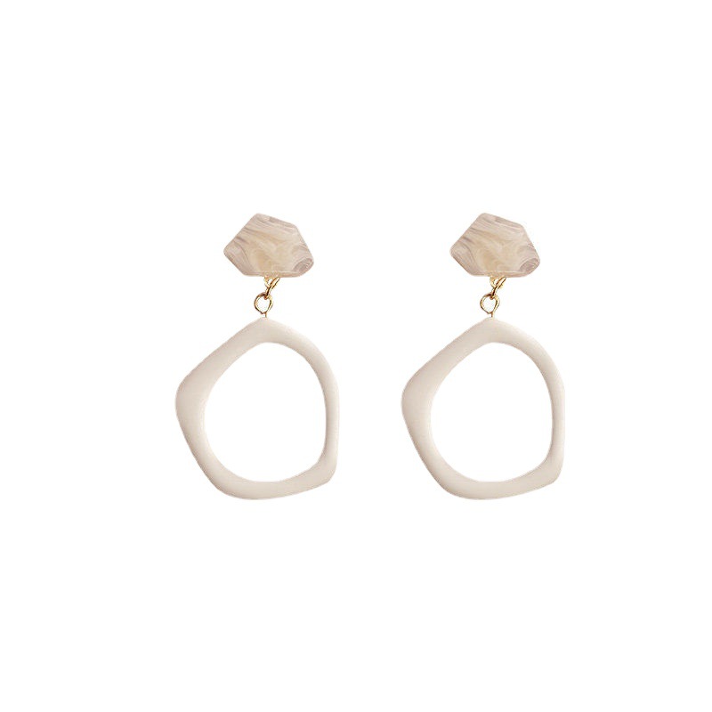 s925 silver needle earrings, the same style as Anna's in Dongdaemun, South Korea, with ancient geometric acrylic stud earrings and ear clips Item Picture