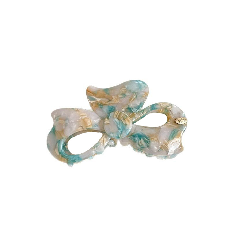 A new style of Korean-style round buckle acetate bow clip, sweet hairpin texture, floral print, versatile shark clip, updo hair accessory Item Picture