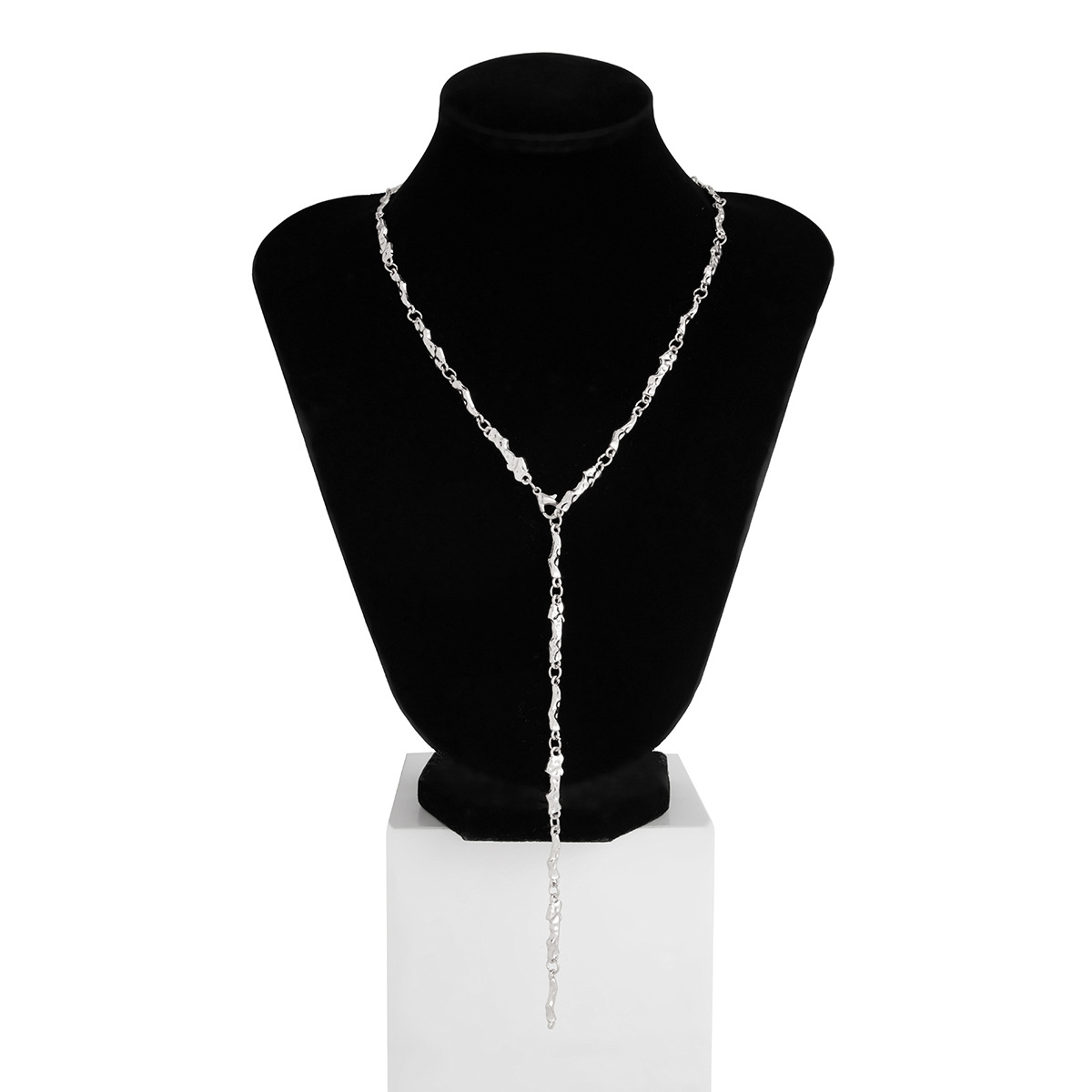 European and American cross-border jewelry, elegant and fashionable bow and cross necklace, simple imitation pearl tassels, long collarbone chain Item Picture