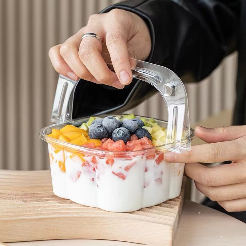 Ice powder packaging boxes, disposable special bowls for desserts, coconut jelly, fruit scoop, taro paste buckets, packaging boxes, for street vendors Application Scenario